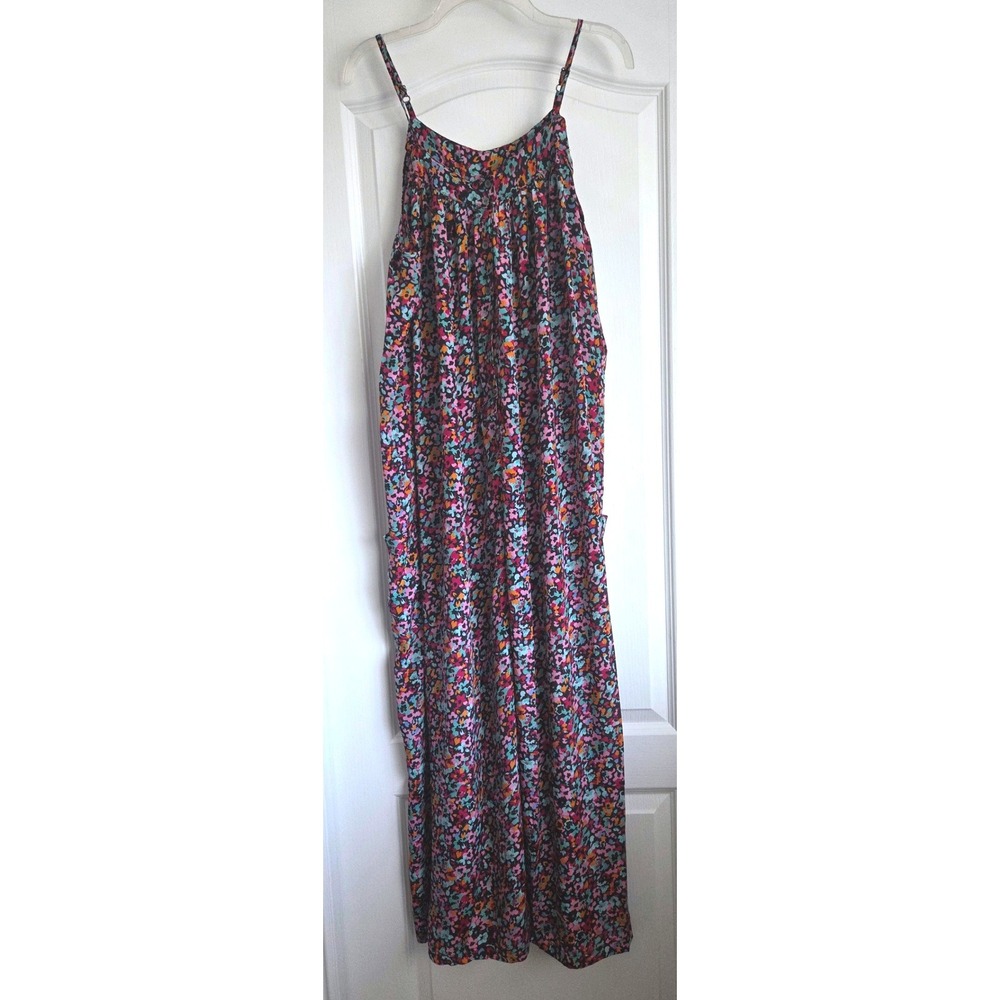 Karma Highway Floral Sleeveless Wide Leg Jumpsuit Multi Color Boho One Size